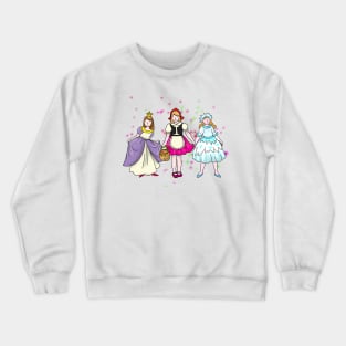 Cartoon littles girls in carnival costumes Crewneck Sweatshirt